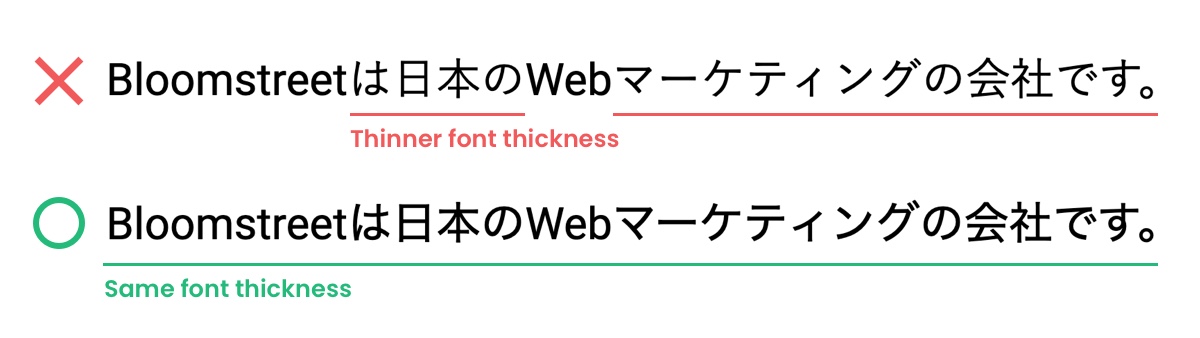 Compatibility of Japanese Font and English Font